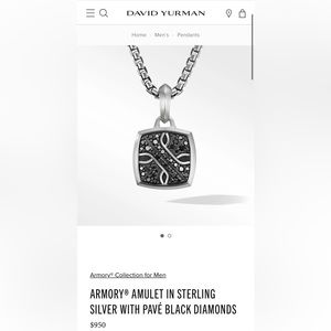 DAVID YURMAN AMORY AMULET BLACK DIAMOND PENDANT